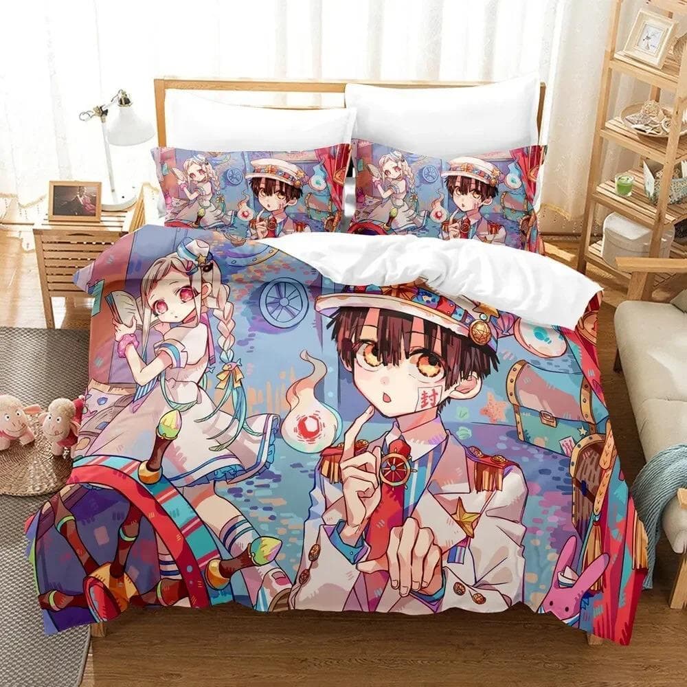 Fashion 3D Printing Anime Toilet-bound Hanako-kun Bedding Set Duvet Cover Sets Comforter Bedding Double Size Adults Kids Gift 70x133cm 2pcs