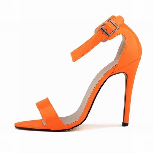 LOSLANDIFEN Women Sandals Sexy Thin High Heels Ankle Strap Gladiator Summer Fashion Brand Sandal Narrow Band Party Wedding Shoes shoe 39 orange
