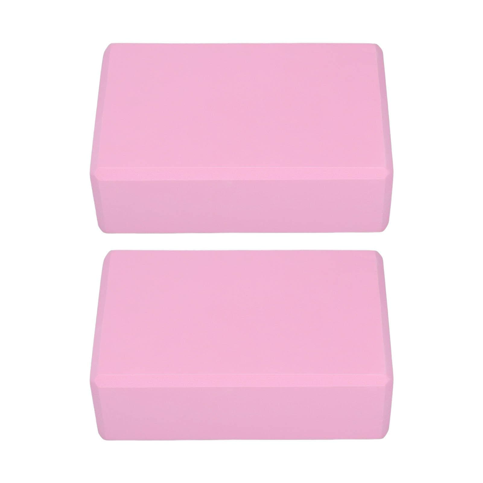 2PCS Pink Yoga Block for Yoga Pilates Meditation Nonslip Appearance Provides Stability Nonslip EVA