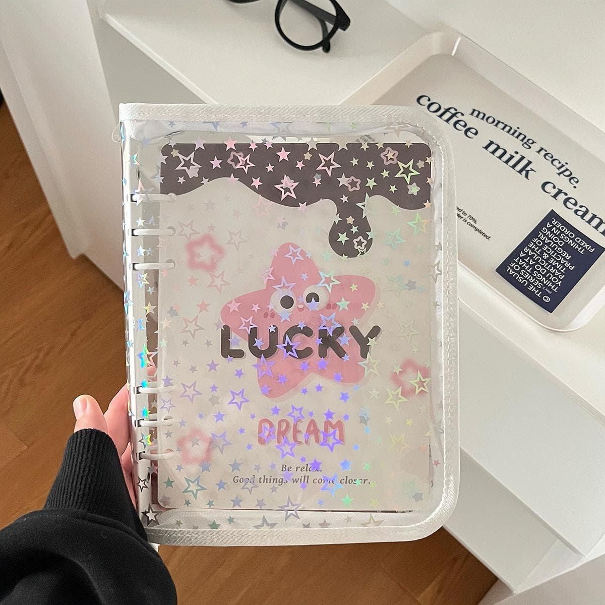 A5 Star Transparent Cover Binder Photocard Holder Idol Photo Album Photo Collect Book Zipper Bag Storage Stationery