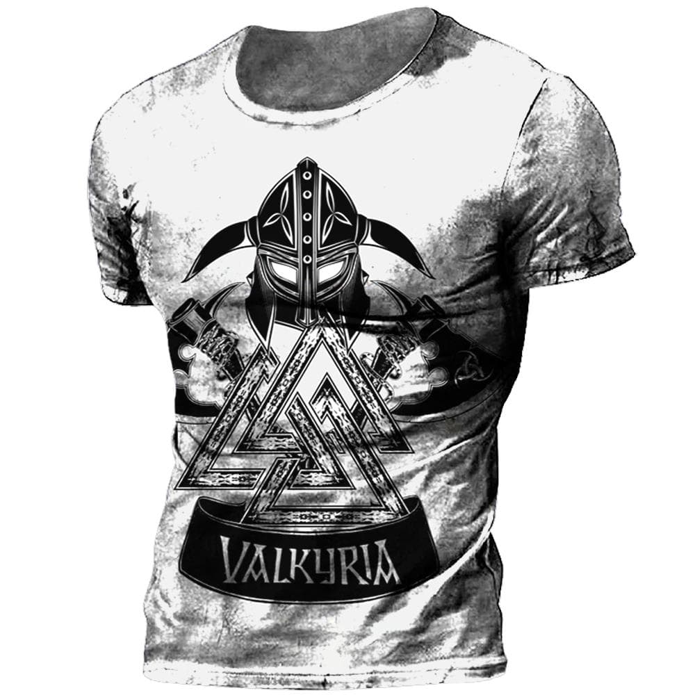 Vintage Men's T Shirt 3d Viking Print Tops Tees Summer Tops Casual Loose T Shirts Male Clothing O-neck Hip Hop Street Sweatshirt 6XL
