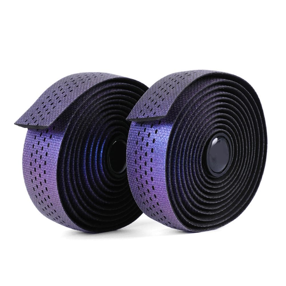 Gradient Purple Road Bike Handle Strap Bicycle Handlebar Tape Breathable Anti Slip Waterproof EVA Shock Absorber Bike Tape Perforated Handle Strap purple