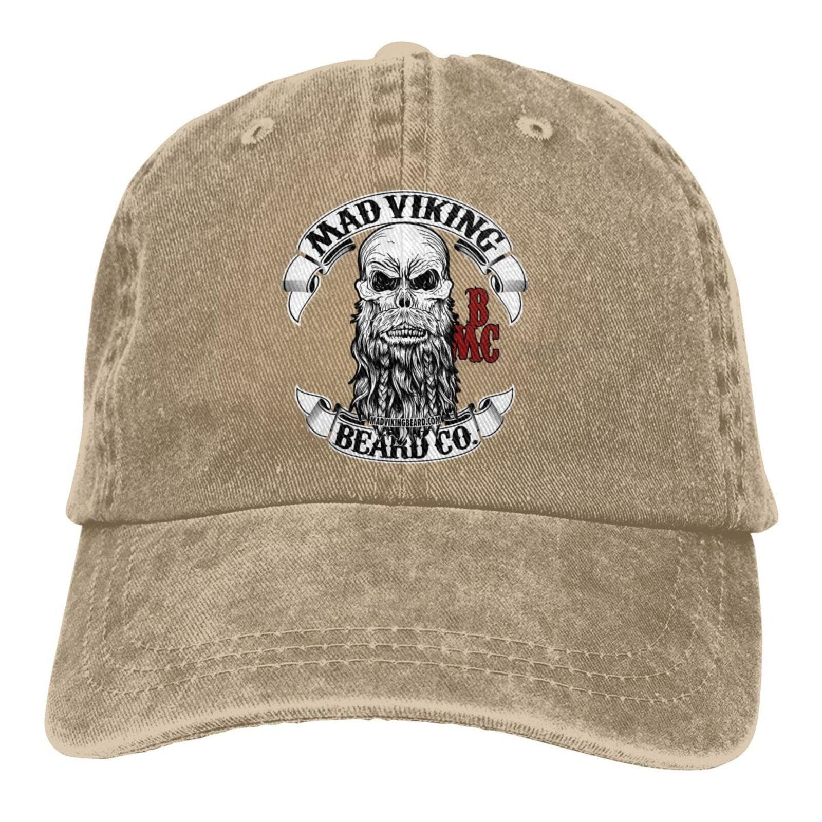 Vikings Mjolnir and Rune Wheel Norse Mythology Symbol Baseball Dad Cap Hip Hop Cap Adjustable Classic Sports for Unisex Women Hat One Size