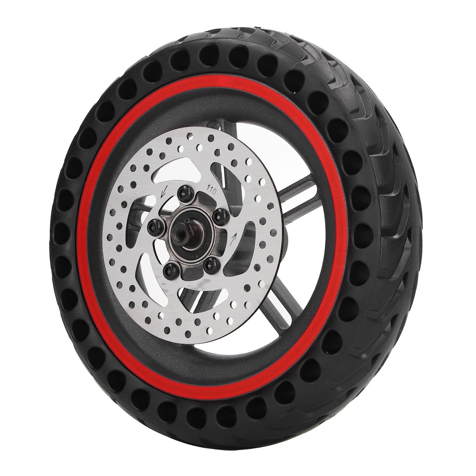 Electric Scooter Rear Tire Honeycomb Aluminum Alloy and Rubber With 110mm Disc Brake Rear Wheel for