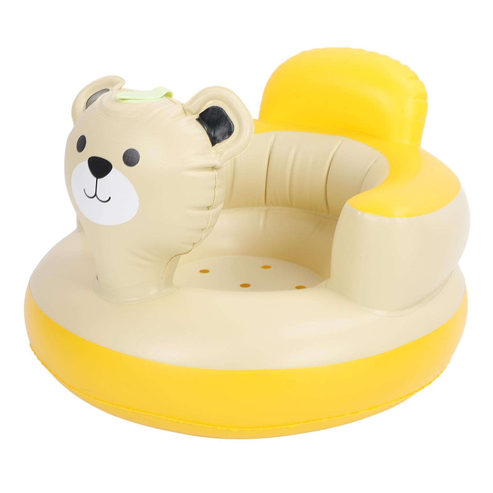 Baby Inflatable Seat Built in Air Pump PVC Shower Chair Infant Back Support Sofa Cartoon Bear