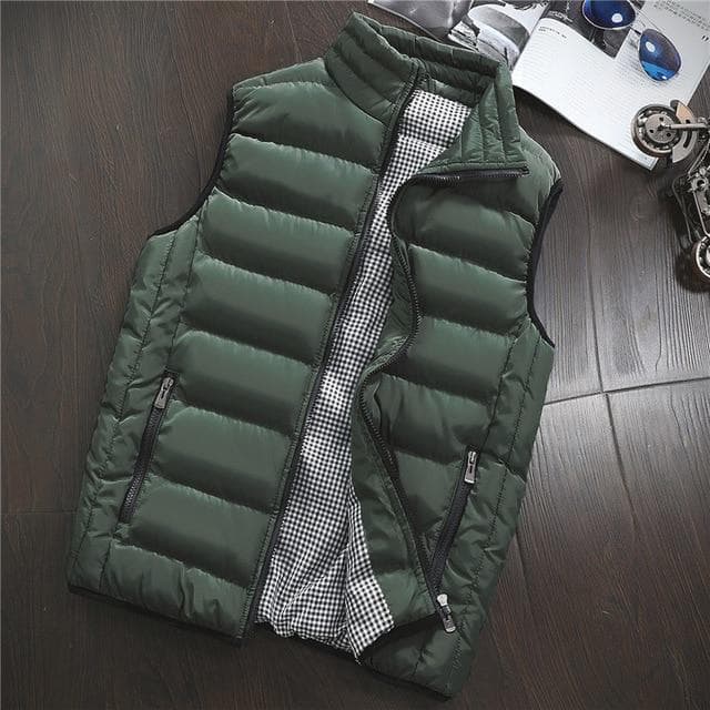 Spring Autumn Men Stylish Vest Mens Plus Size 5xl Sleeveless Jacket Men Winter Waistcoat Men 'S Vest Casual Coats XXXL army green