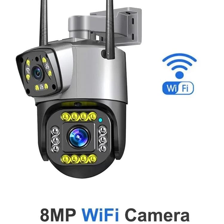New EU Dual Lens 4G IP Camera WiFi 8MP 4K Surveillance Camera Wireless Outdoor Smart Home Night Vision Digital Zoom CCTV Camera WIFI