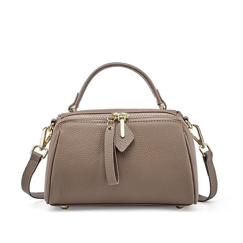 Leather Temperament Women's Bag Retro Simple Classic Boston Tote Leather Diagonal Shoulder Bag