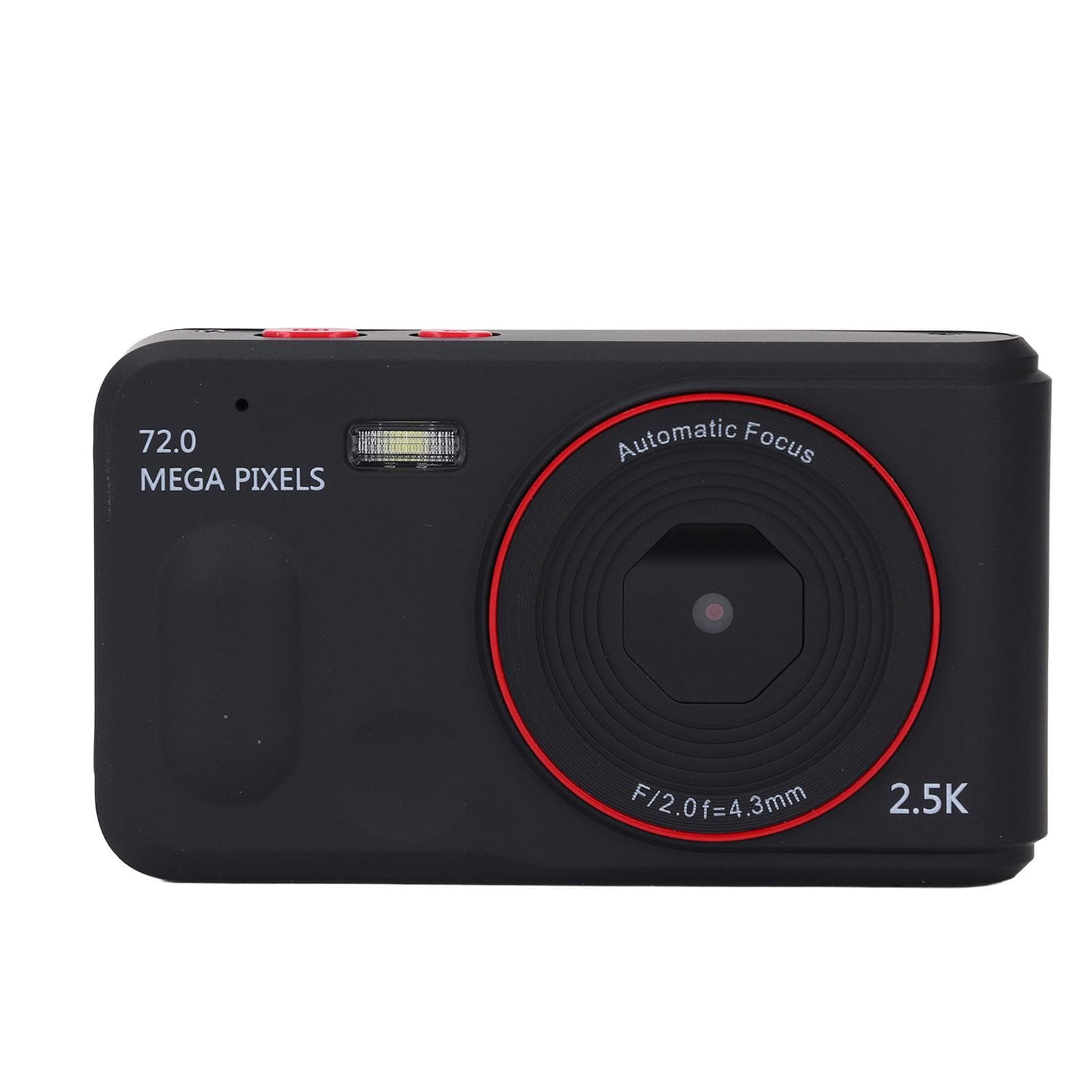 Digital Camera 72MP 2.5K 16x Zoom Auto Focus Anti Shake 2.4 Inch Screen Portable Compact Camera for black