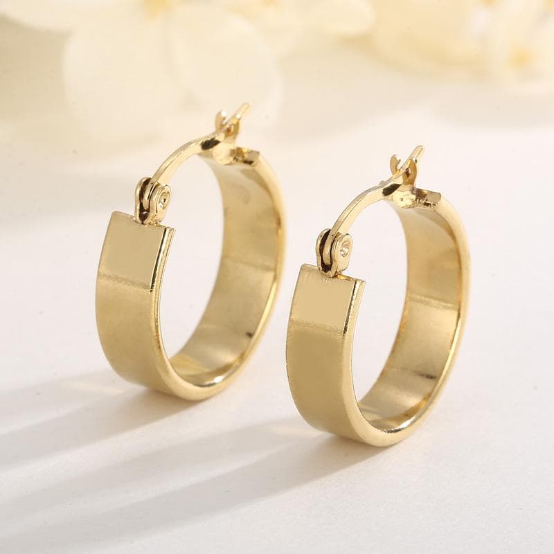 Fashion Women Men Silver Color Gold Stainless Steel Round Circle Earrings Piercing Jewelry
