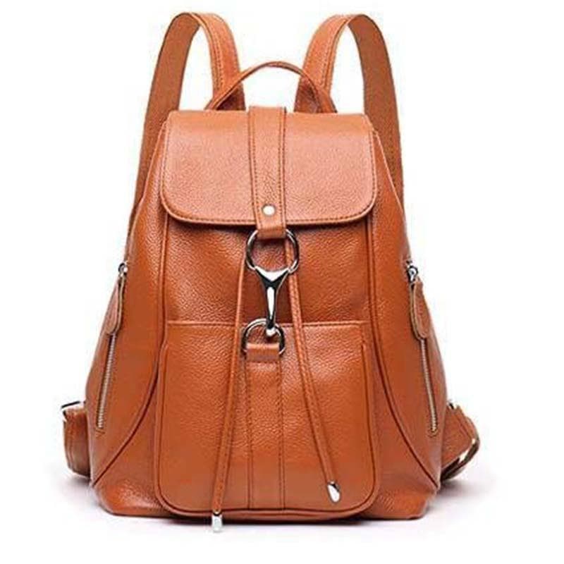 Leather Bag, Casual Backpack, Fashionable and Versatile Soft Leather Backpack