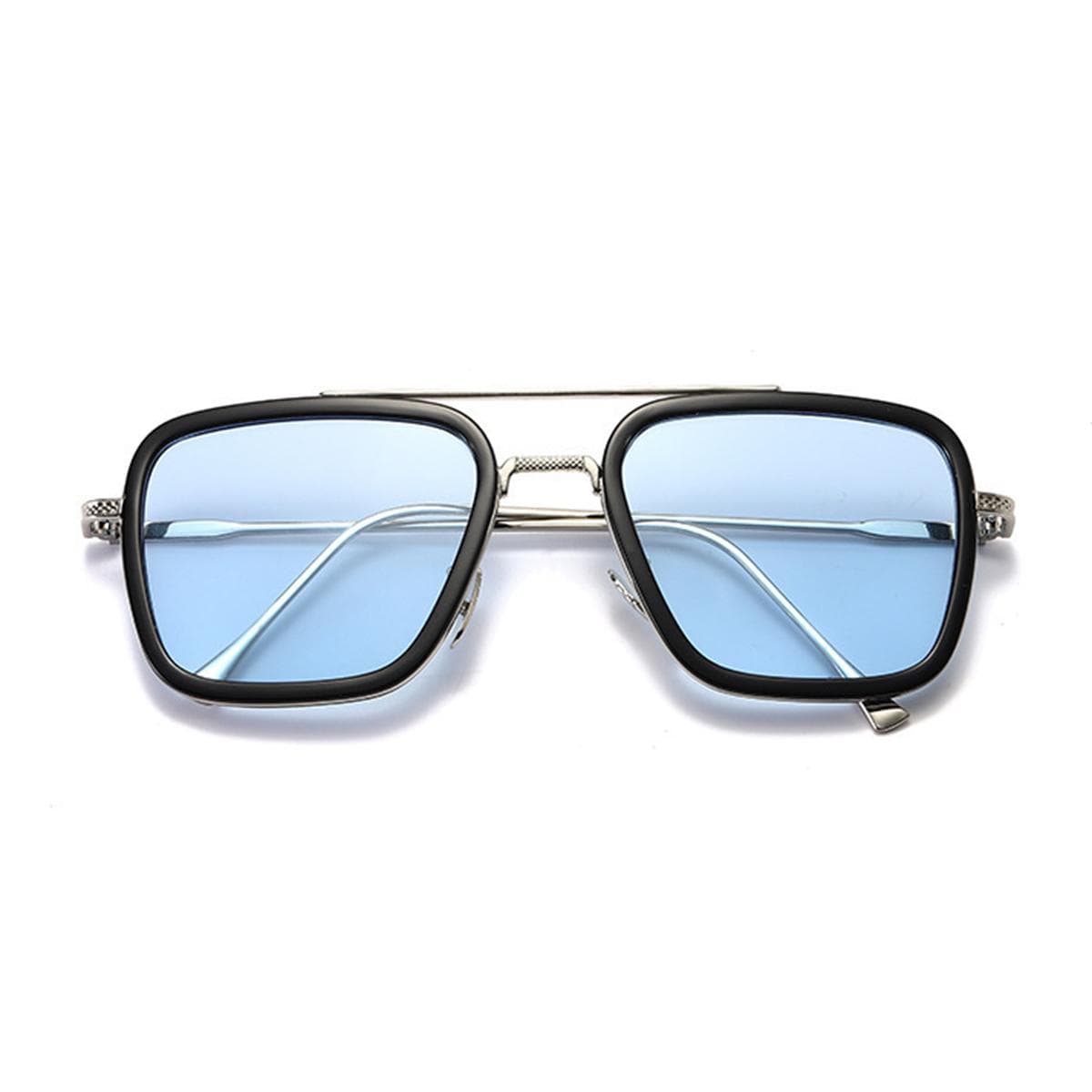 1pair Mens Retro Metal Geometric Frame Pilot Fashion Glasses Stylish Eyewear