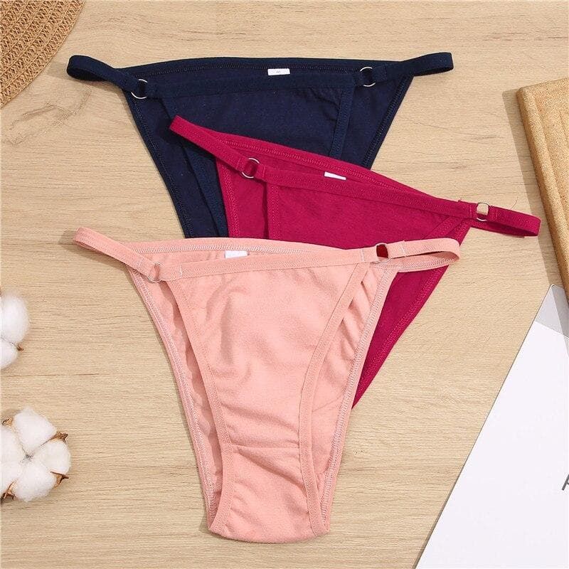 3Pcs/set Cotton Briefs Panties Women Sexy Low Waist Underwear M-2XL Ladies Cotton Underpants Soft Feamle Lingerie XL