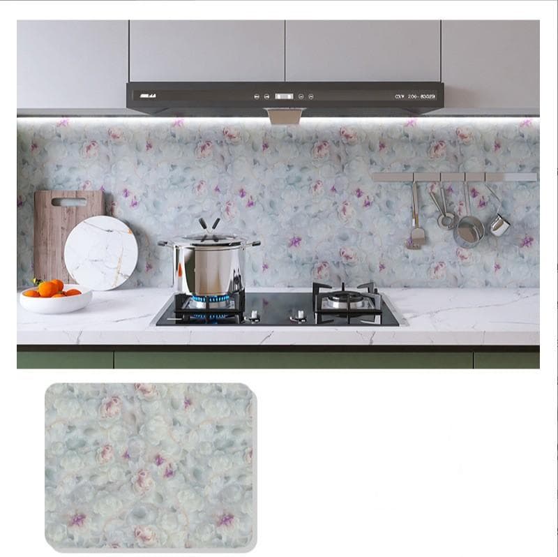 Kitchen Sticker Waterproof, Oil-resistant and Heat-resistant Thickened Wall for Cooktop Desktop Film Wallpaper 60cm*5m