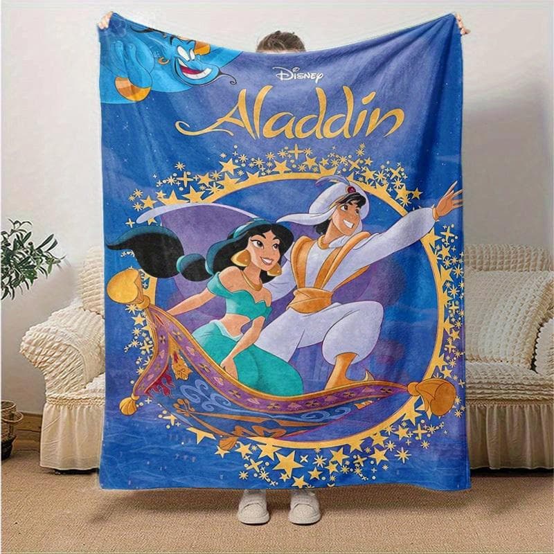 1pc, Disney Aladdin Flying Carpet Throw Blanket Perfect for Home Decor, Couch Cover, Outdoor Use, Gifts, Soft Blanket for Bedroom, Living 130x150cm