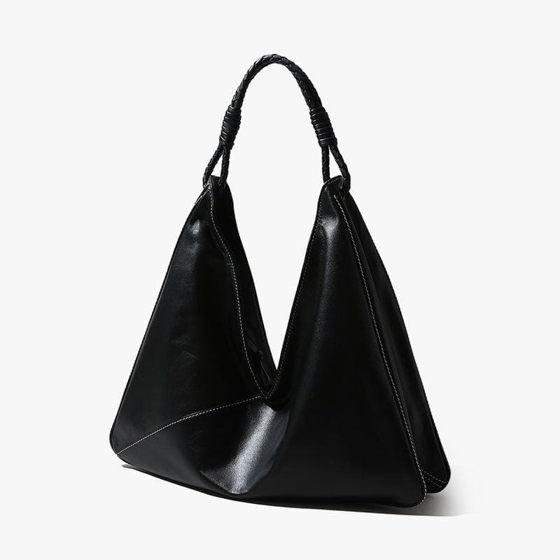 Top-grain Leather Tote Bag with A Simple and High-end Feel, Underarm Foreskin Women's Bag, Single-shoulder Bag black