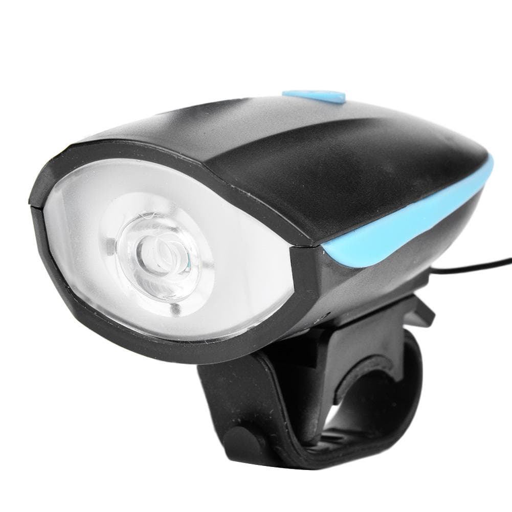 USB Charging High Bright Front Light Cycling Horn Warning Lamp for Bike Bicycle Blue