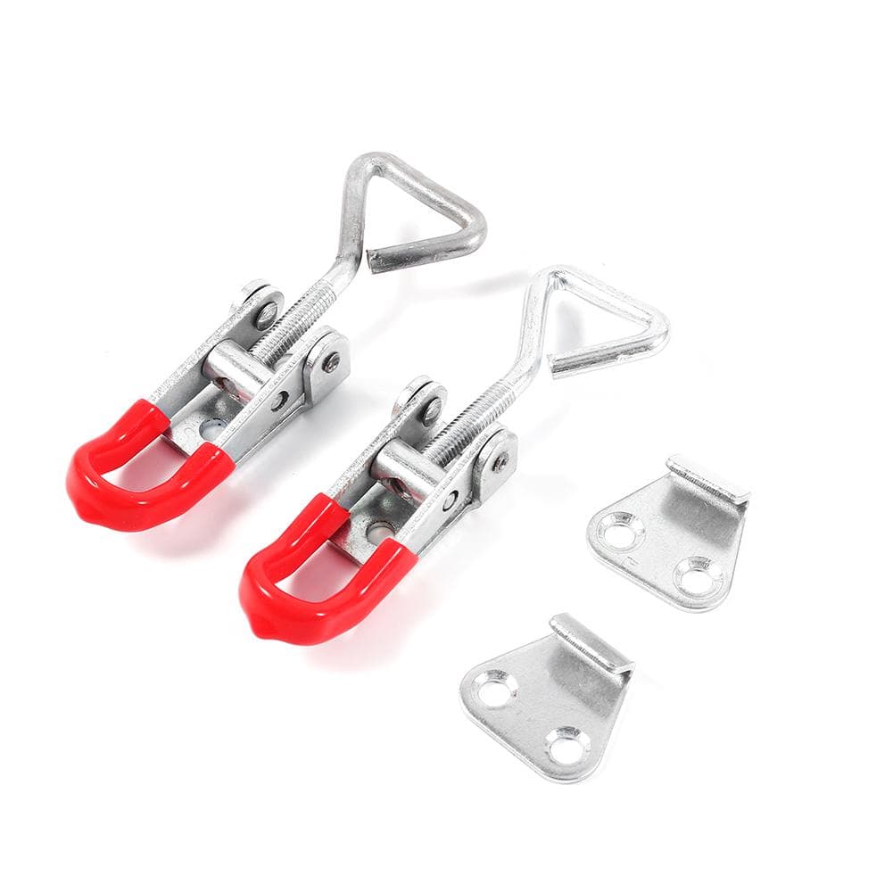2Pcs Cabinet Boxes Lever Handle Toggle Catch Latch Lock Clamp Hasp Metal Drawer Closet