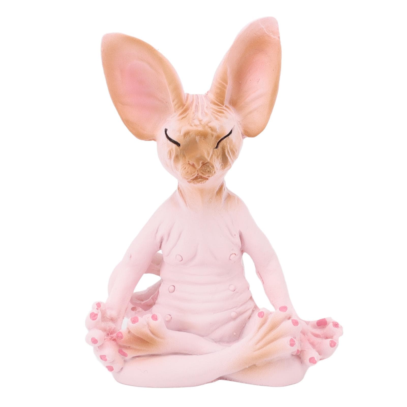 Cat Meditate Statue Vivid Details Cat Meditate Collectible Figurines for Homes Office Yoga Room