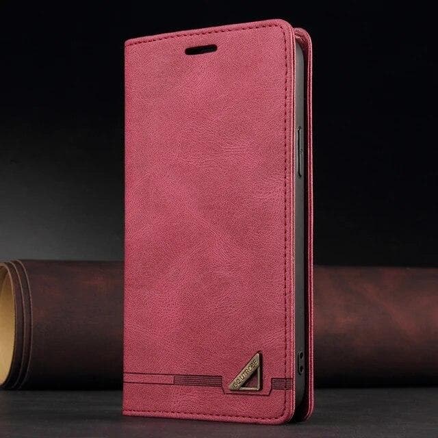 Flip Leather Case For Sony Xperia 10 V 1 V 10 IV 5 IV 1 IV 10 III 5 III 1 III ACE II Wallet Card Slots Stand Phone Cover Anti-theft Brush Bag Xperia ACE II red
