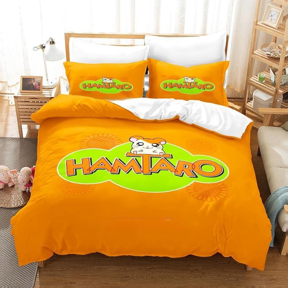 New Hamtaro Bedding Set Single Twin Full Queen King Size Bed Set Adult Kid Bedroom Duvet cover Sets 3D Print Anime Bed Sheet set EU Twin 135x200cm