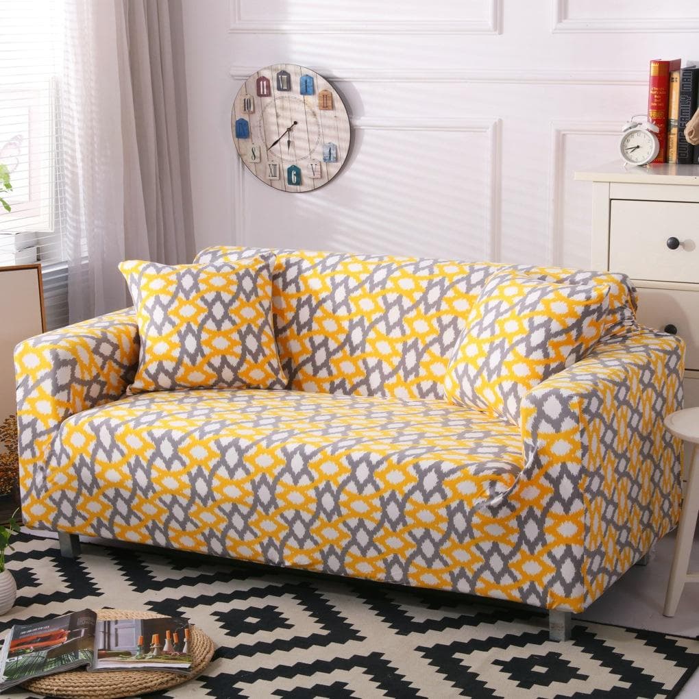 Geometric Elastic Sofa Cover For Living Room Modern Sectional Sofa Slipcover Couch Cover Chair Protector 2seater