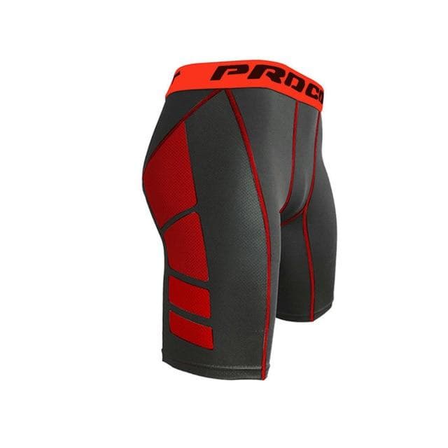 Compression Shorts Men Gym Shorts Compression Underwear Crossfit Shorts Running Short Sport  Training Quick-Drying Bottoms M red