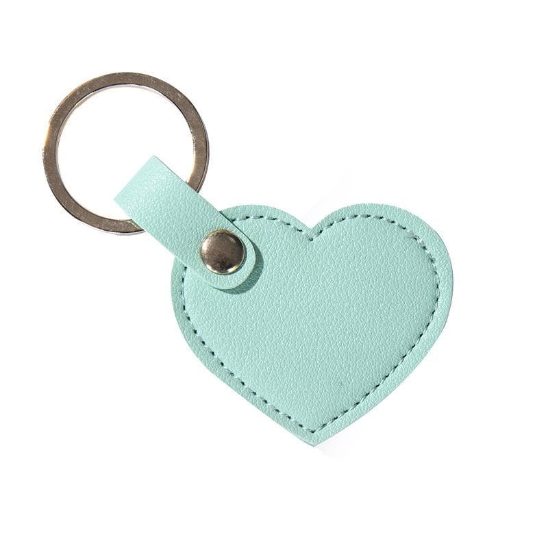 Leather Key Chain Fashion Leather Heart Shape Keychain Women Car Key Holder Home Key Ring Charm Bag Car Pendant Gift blue