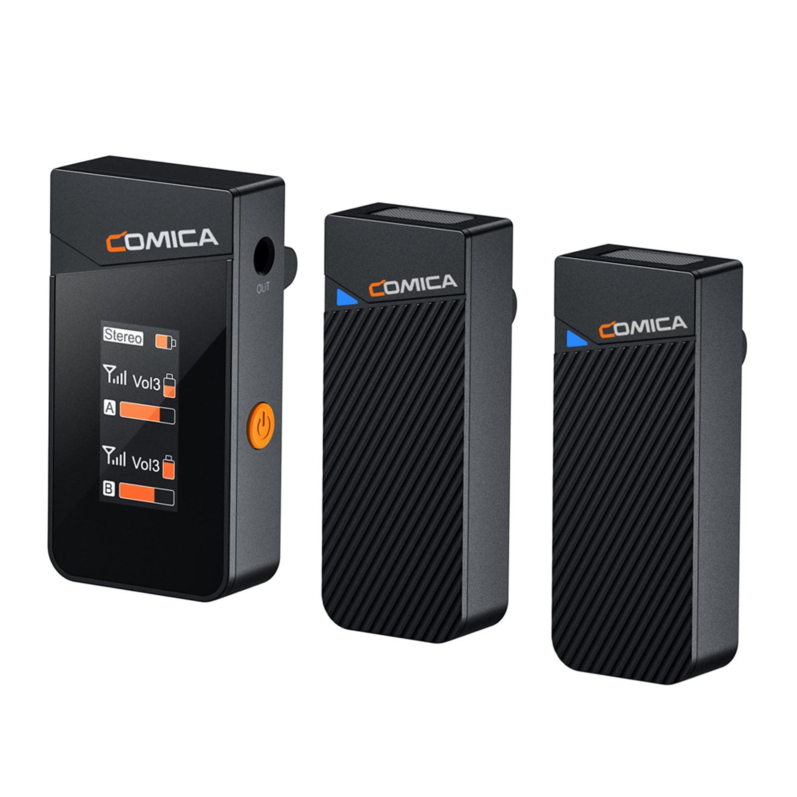 COMICA Vimo C2 Wireless Microphone System with 1 Receiver & 2 Microphones 200M Transmission Range 4 without a charging case black
