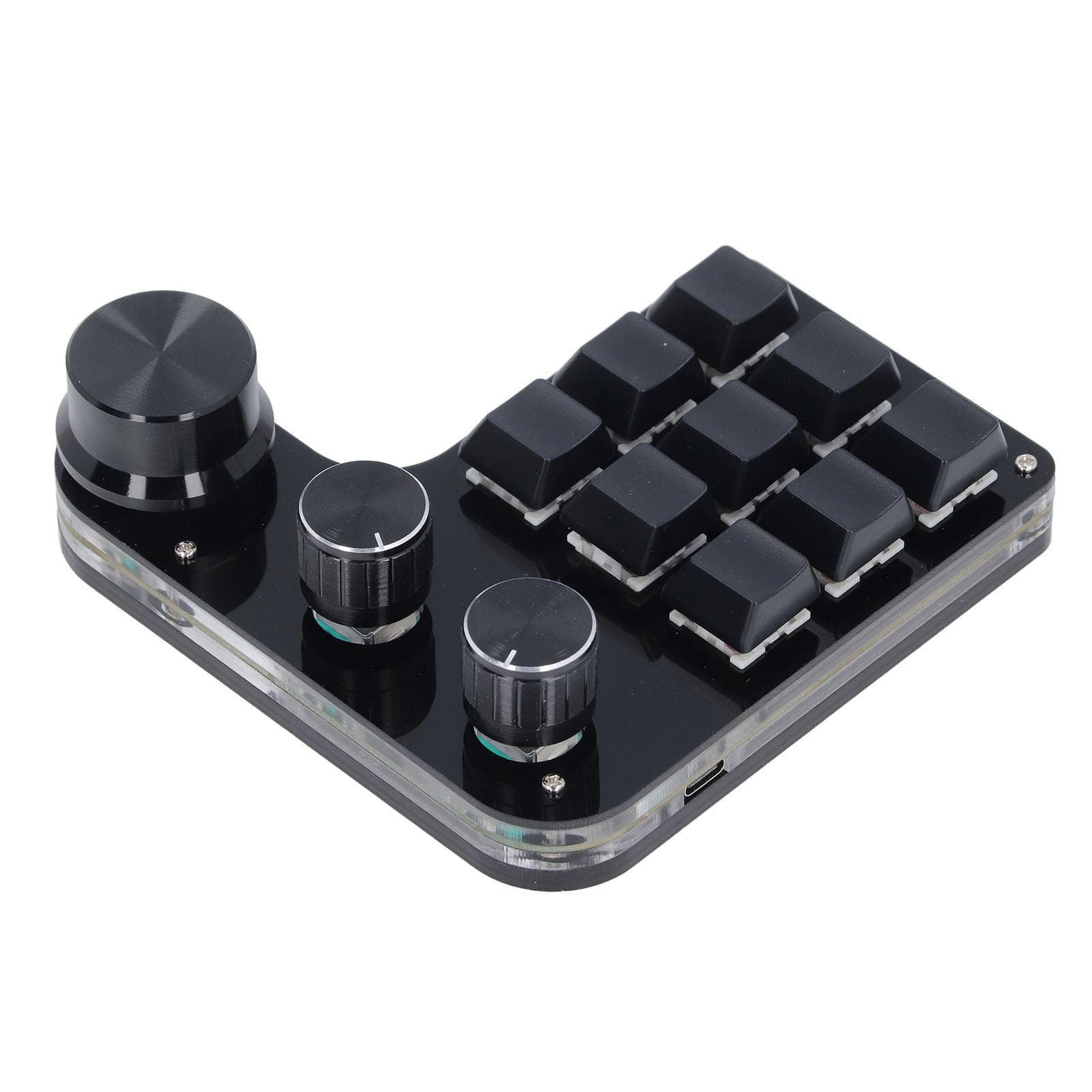 USB Mini Macro Mechanical Gaming Keyboard Programmable 9 Keys 3 Knobs Red Switch RGB LED Onboard