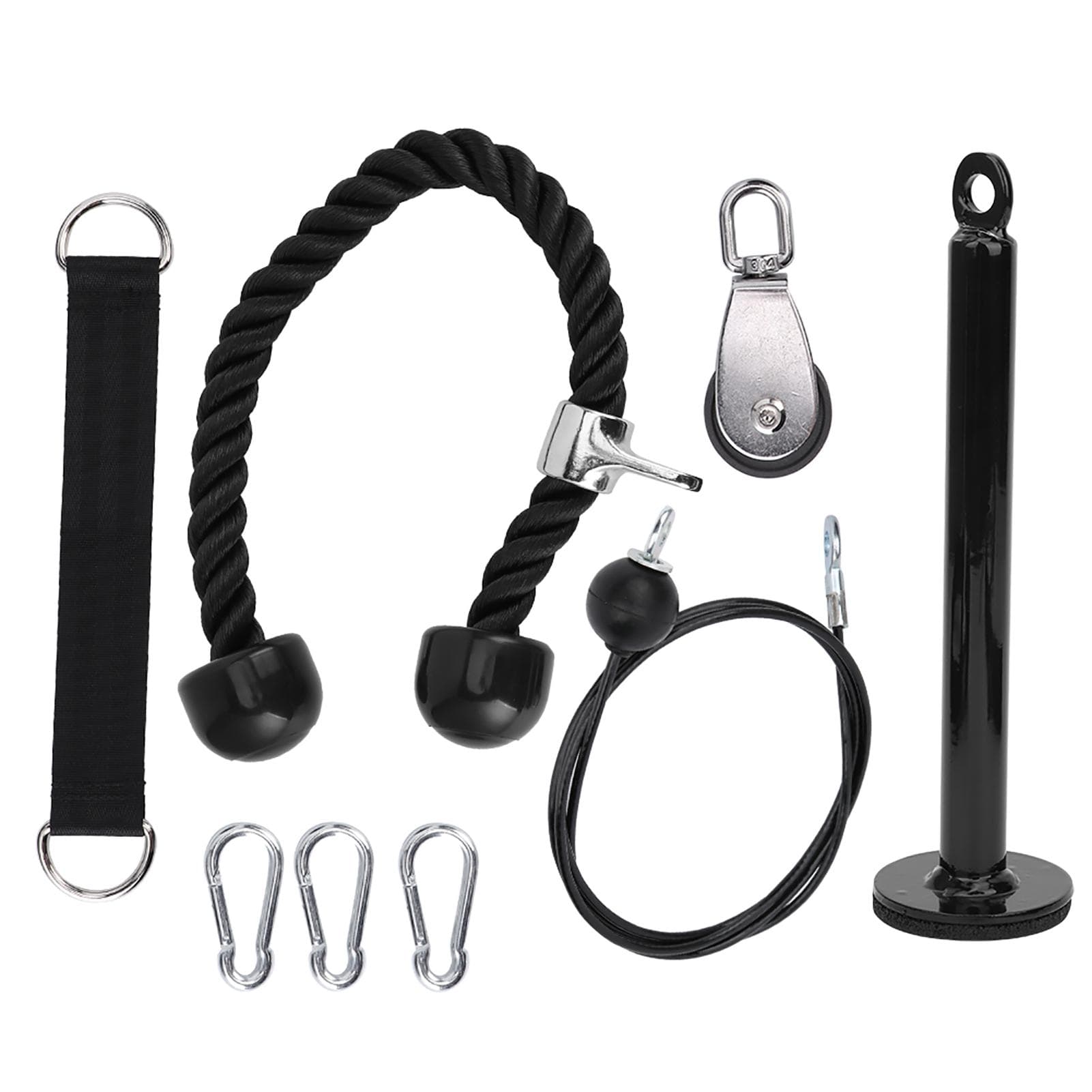 8Pcs Portable Fitness Equipment DIY Pulley Rope Exercise Arm Strength Training Triceps