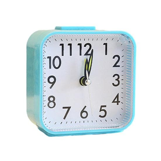 Non Ticking Alarm Clock Battery Powered Silent Bedside Clock Night Light Easy to Read Loud Enough Travel Clock for Heavy Sleepers Kids Elderly blue