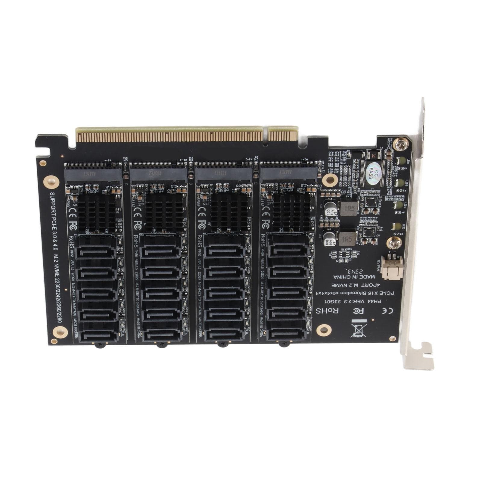 PCIE X16 Expansion Card DC Power Chip Stable Operation JMB585 Chip PCIE to SATA 6G Adapter Card