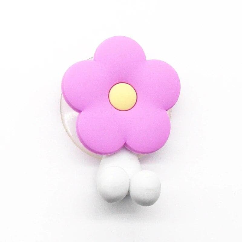 Creative Flower Cartoon Children's Toothbrush Holder Punch-free Wall-mounted Electric Toothbrush Hanger Toothbrush Holder Rack purple