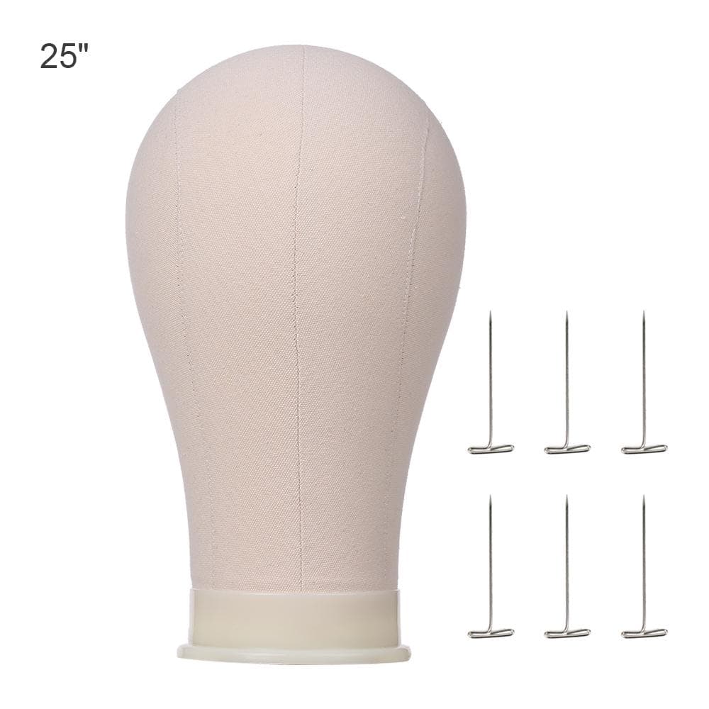 Cork Canvas Block Head Mannequin Head Wig Display Styling Head Manikin Canvas Head 25