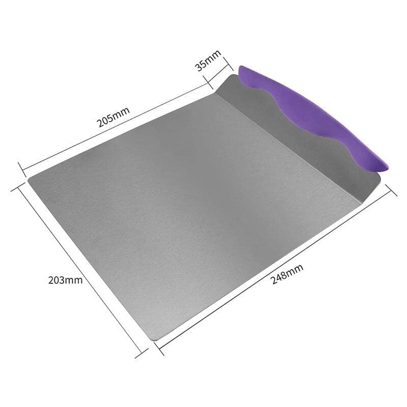 Stainless Steel Cake Tray Transfer Scoop Cake Moving Plate Baking Tool Bread Pizza Blade Lifter Shovel Pastry Scraper Bakeware purple