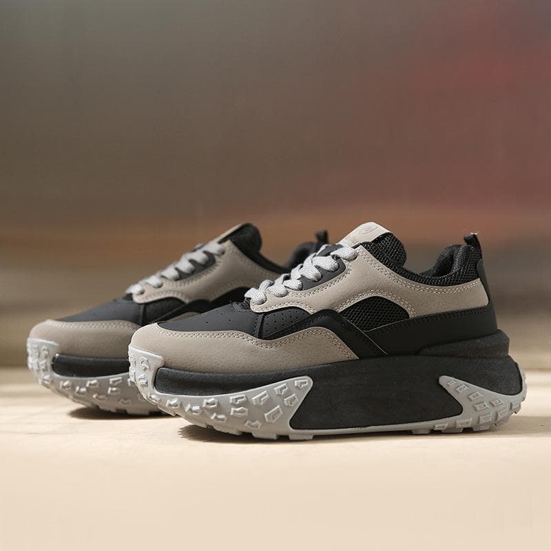 Spring New Thick-soled Daddy Shoes Women's Korean Version Round Toe Casual Women's Shoes Students Plus Velvet Warm Sports Shoes 40