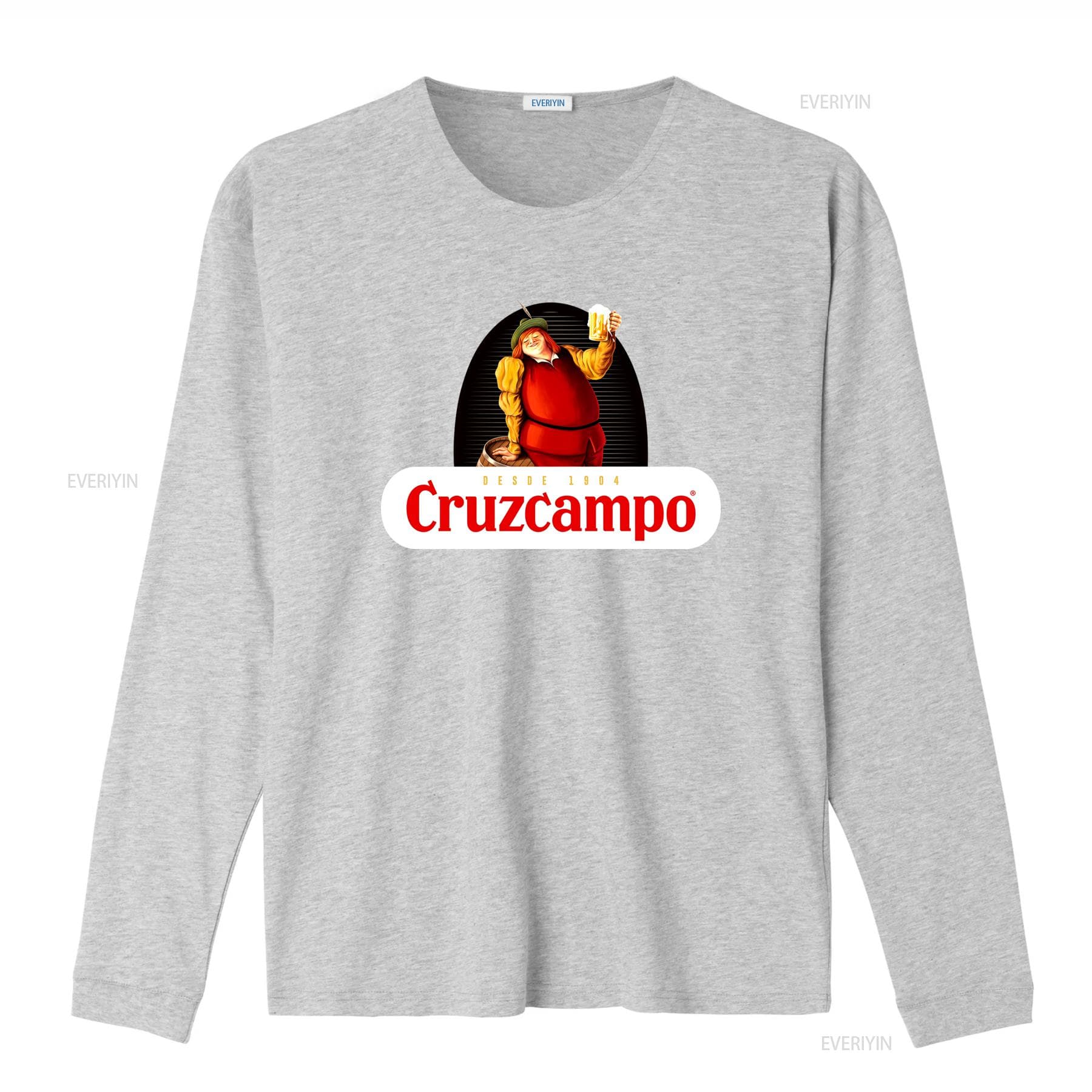 Cruzcampo Vintage Beer Lover T Shirt Classic Cotton for Perfect Christmas vintage Washed Top For Everyday Wear homme Versatile 4XL