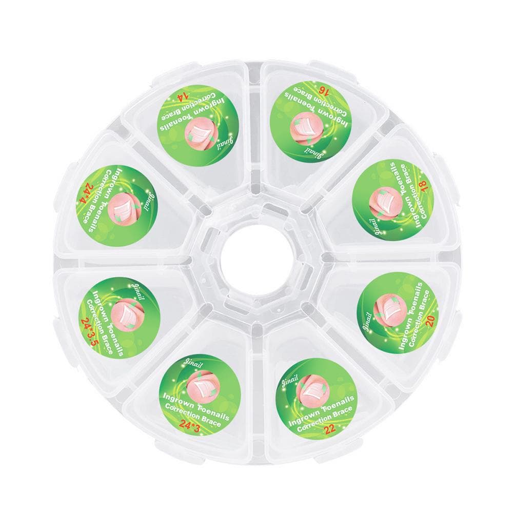 100PCS / 8 Size Ingrown Toenail Straightening Patch Toe Nail Correction Double Headed Brace Sticker white