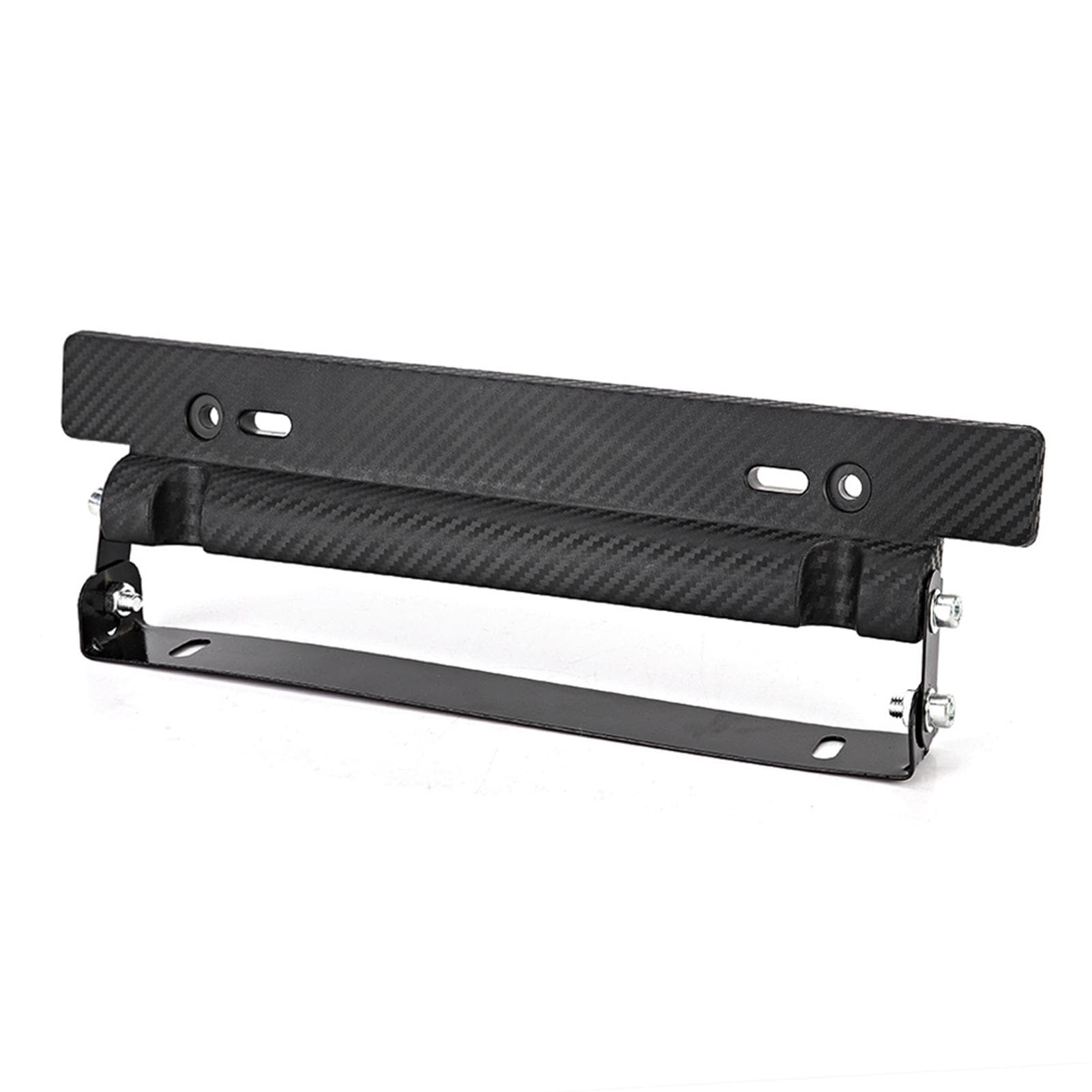 Front Rear Adjustable Carbon Fiber Texture License Plate Frame US Style
