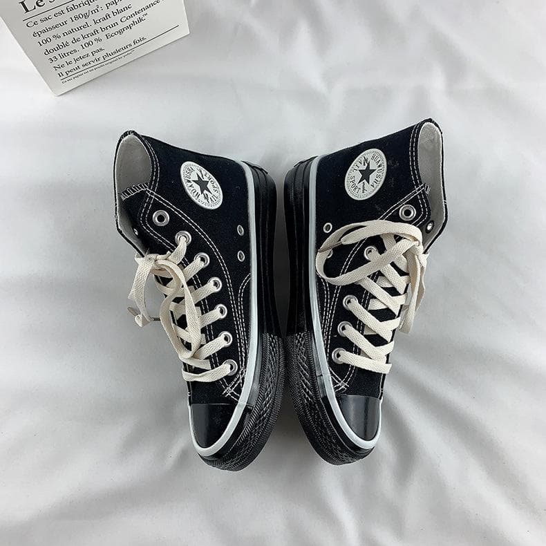 High-top Canvas Shoes Women's Spring and Autumn New Student Retro All-match Sneakers 35