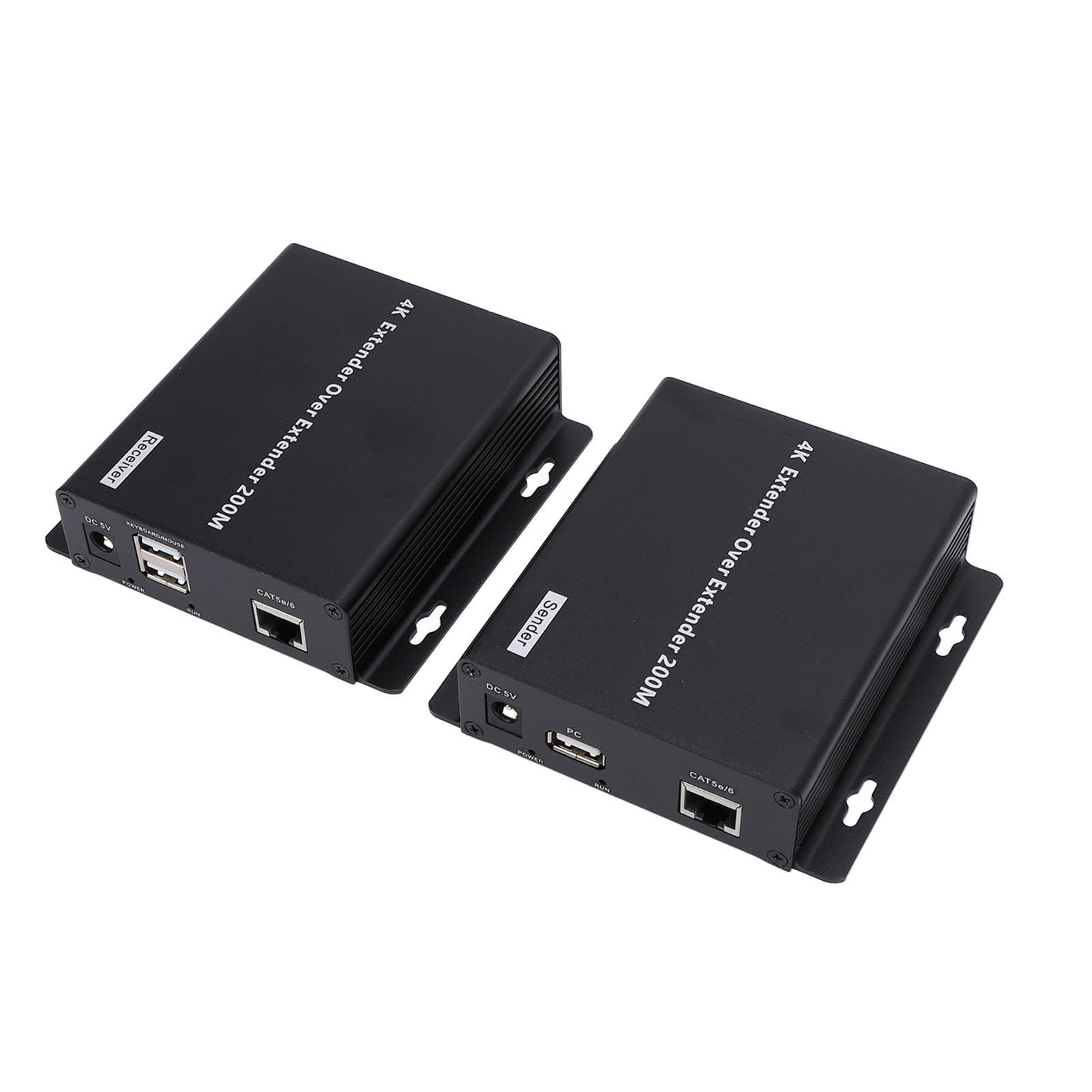 HD Multimedia Interface Extender 4K 656.16ft Network Cable KVM Extender for Security Surveillance US Plug
