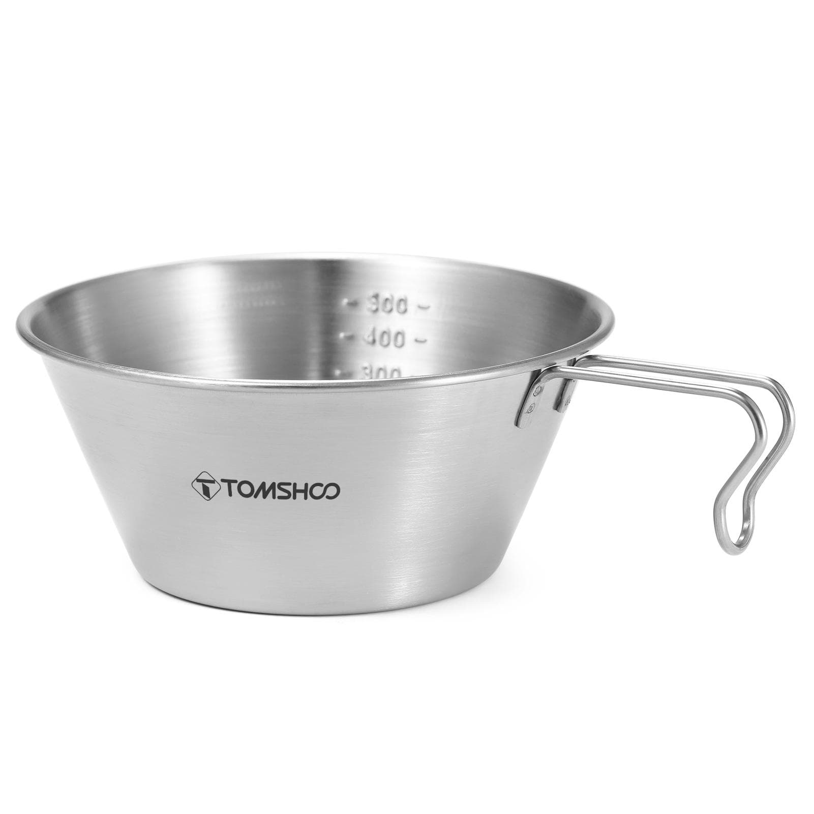 TOMSHOO Stainless Steel Sierra Cup 200ml/500ml Measuring Cup Bowl for Outdoor Camping Backpacking 500ml