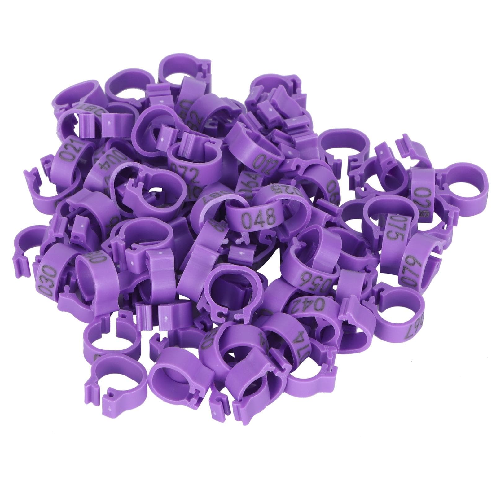 100pcs Birds Foot Rings Number Identification Pigeon Leg Bands Poultry Clip RingPurple purple