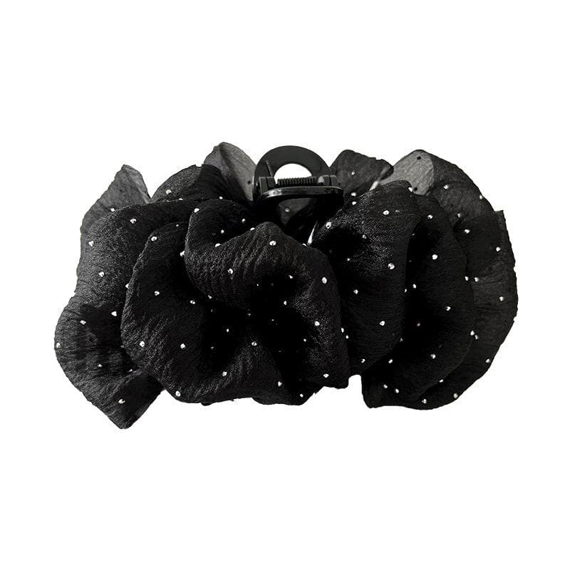 Large Bow Mesh Hairpin Temperament Elegant Women Hair Claw Clips Headdress Fashion Grab Clip Female Hair Accessories black