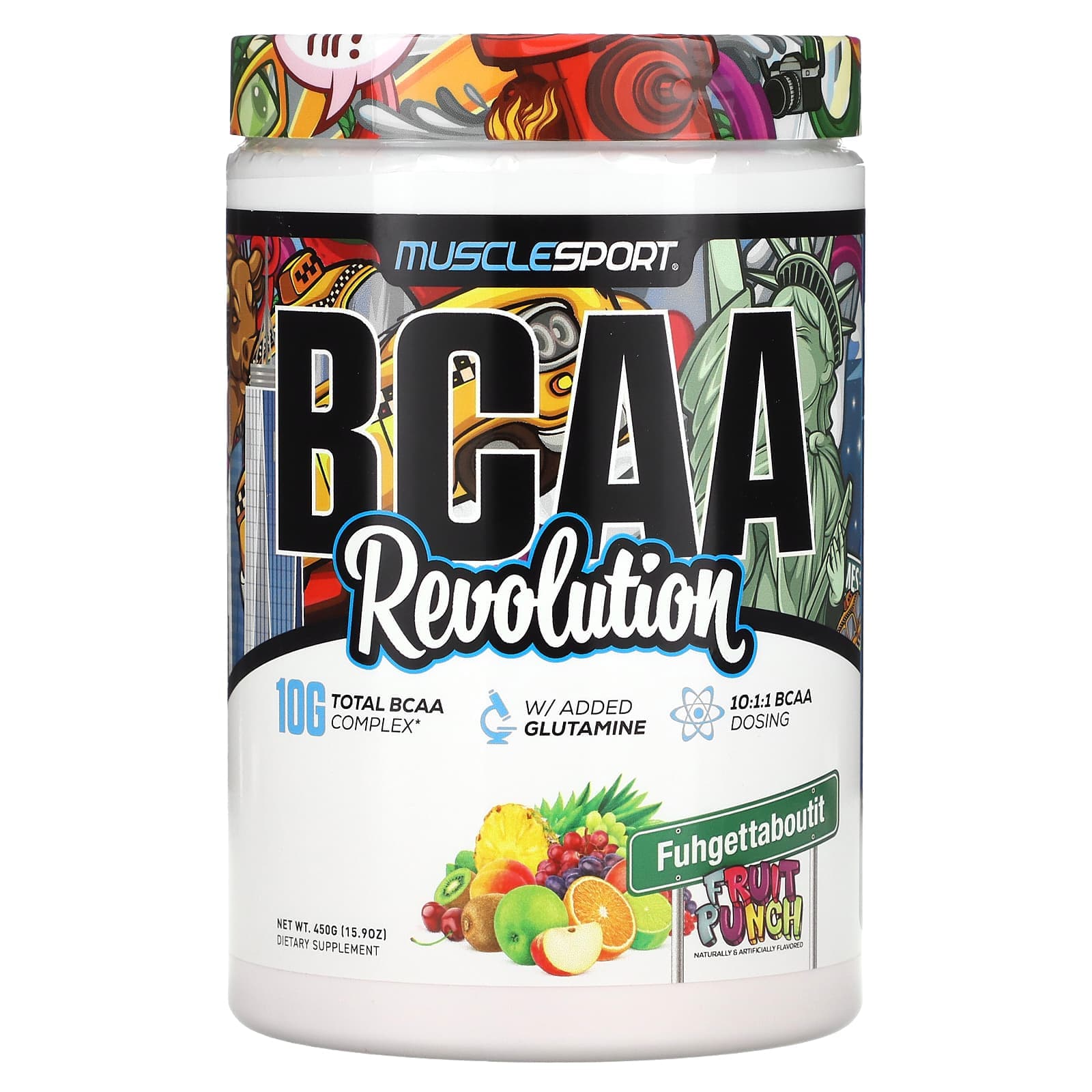 MuscleSport, BCAA, Revolution, Fruit Punch, 450 g (15.9 oz)