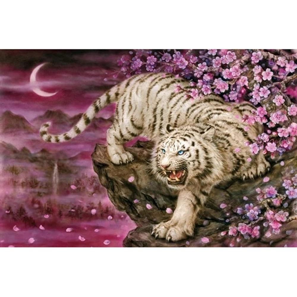 5D DIY Diamond Painting Black and white tiger Embroidery Cross Stitch Rhinestone Mosaic Home Decor 20X30CM