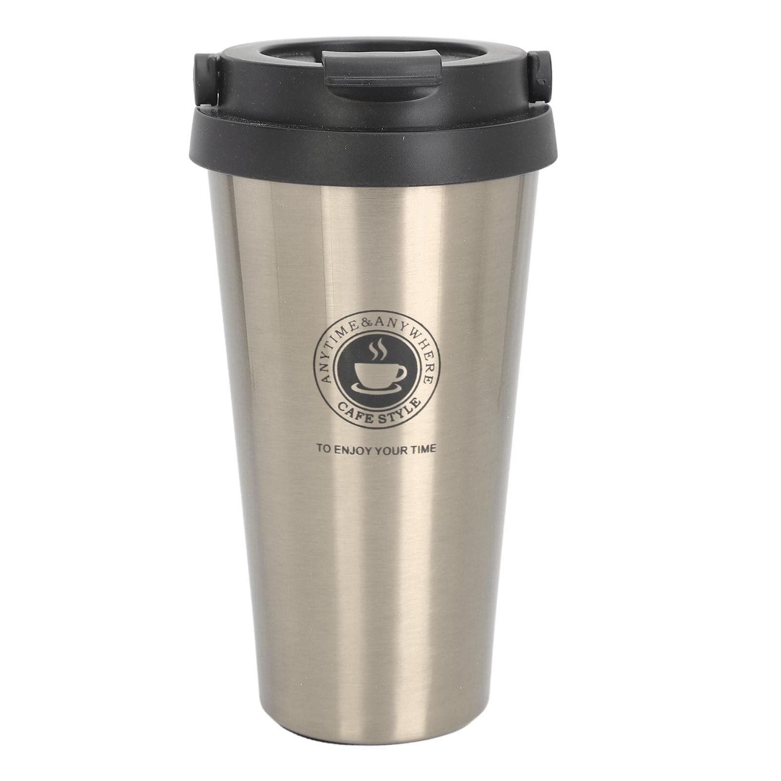 Insulated Coffee Mug with Lid Travel Stainless Steel Coffee Cup Portable Insulated Car Coffee Cup Gold