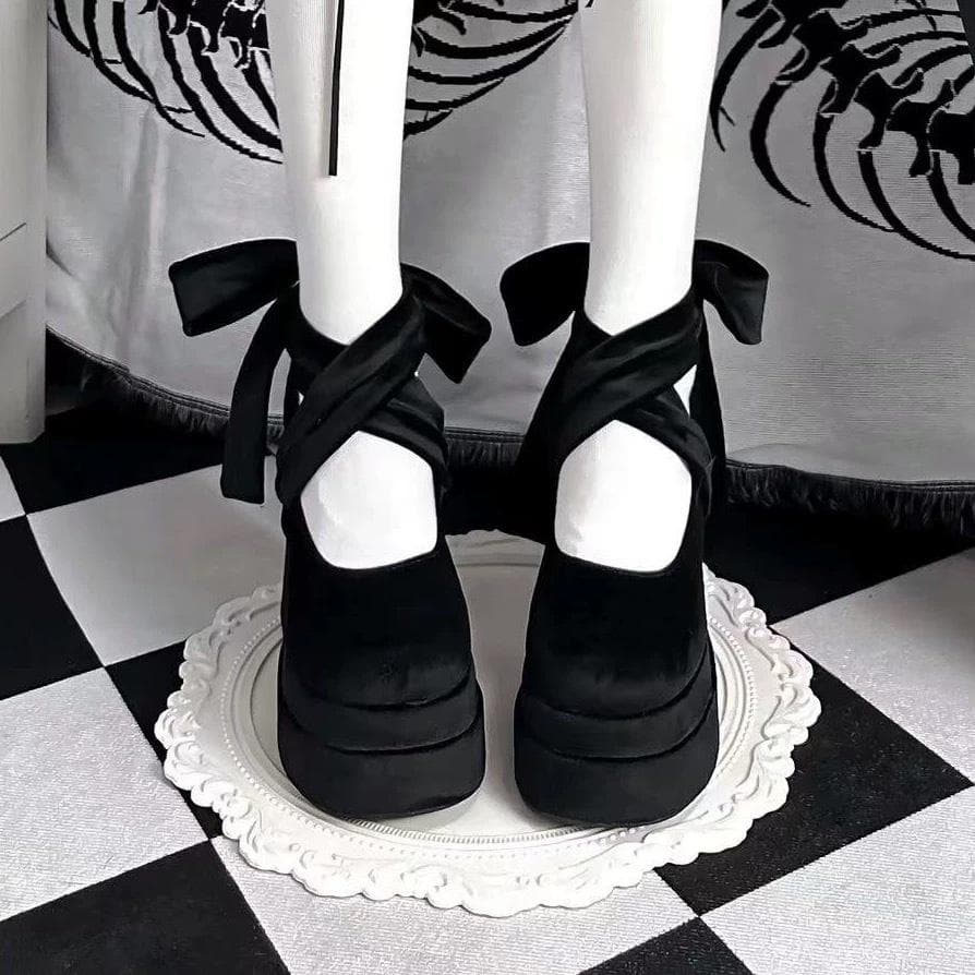 Women's Thick with Large Size High Heels Casual Japanese Strappy High Heels Suede Retro College Style High Heels 39