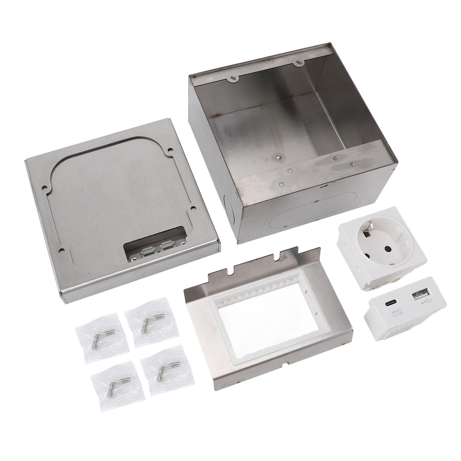 Recessed Flat Floor Socket Waterproof Stainless Steel Concealed Floor Outlet for Home  Standard